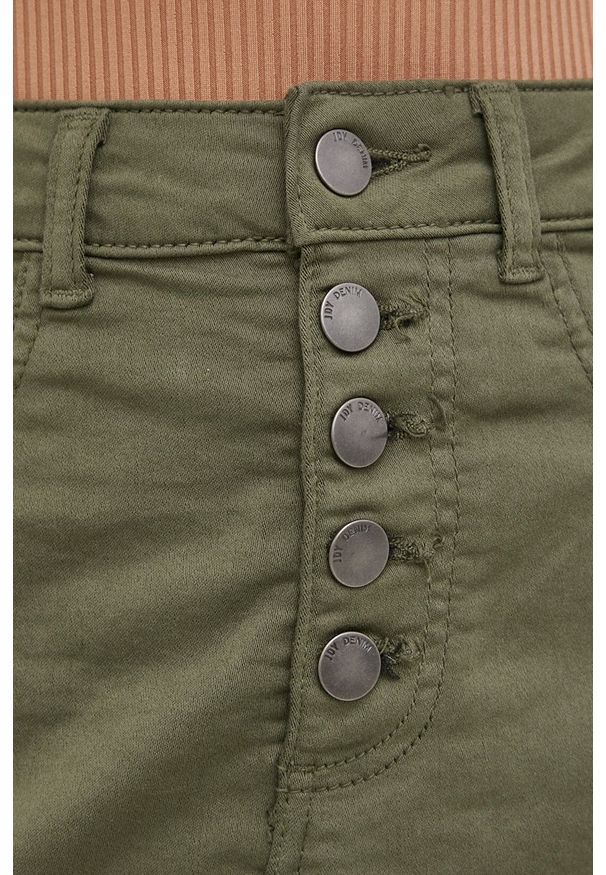 JDY Spódnica kolor zielony mini prosta. Okazja: na co dzień. Stan: podwyższony. Kolor: zielony. Materiał: bawełna, dzianina. Styl: casual