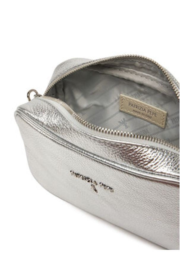 Patrizia Pepe Torebka 8B0071/L138 Srebrny. Kolor: srebrny. Materiał: skórzane