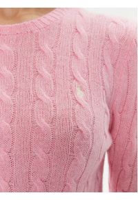 Polo Ralph Lauren Sweter 211910421017 Różowy Regular Fit. Typ kołnierza: polo. Kolor: różowy. Materiał: wełna #3