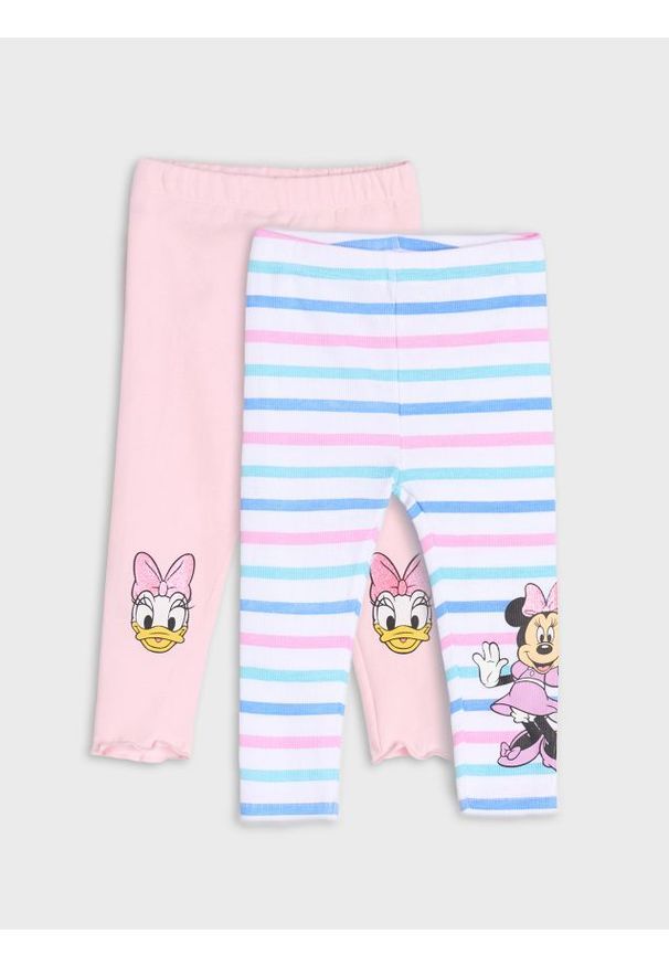 Sinsay - Legginsy 2 pack Disney - różowy. Kolor: różowy. Wzór: motyw z bajki