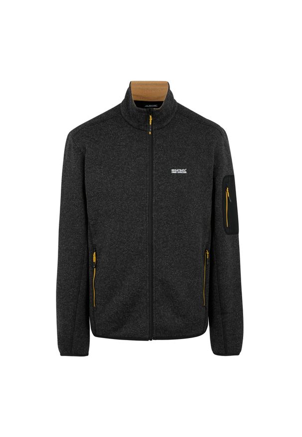 Regatta - Bluza Polarowa Męska Melanżowy Pełen Suwak Newhill. Kolor: żółty, czarny, wielokolorowy. Materiał: polar. Wzór: melanż