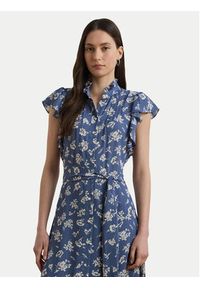 Lauren Ralph Lauren - LAUREN RALPH LAUREN Sukienka koszulowa 200970726001 Niebieski Regular Fit. Kolor: niebieski. Materiał: syntetyk. Typ sukienki: koszulowe #5
