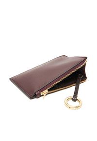 Calvin Klein Duży Portfel Damski Foil Logo Top Zip Cardcase LV04F1090G Bordowy. Kolor: czerwony. Materiał: skóra #3