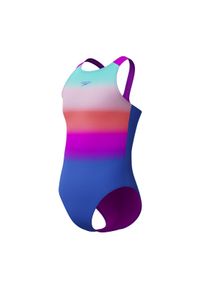 Strój kąpielowy jednoczęściowy dziewczęcy na basen Speedo Digital. Kolor: różowy, niebieski, wielokolorowy