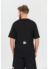 Dolce and Gabbana - DOLCE & GABBANA Czarny męski t-shirt z dużym logo, Rozmiar 54. Kolor: czarny