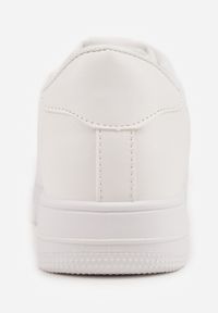 Born2be - Białe Sneakersy z Perforacją na Nosku Elletia. Okazja: na co dzień. Zapięcie: sznurówki. Kolor: biały. Materiał: bawełna, jeans #6