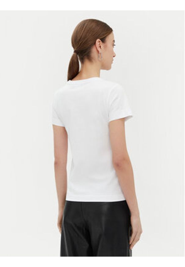 Pinko - PINKO T-Shirt Bussolotto 100355 Biały Regular Fit. Kolor: biały. Materiał: bawełna