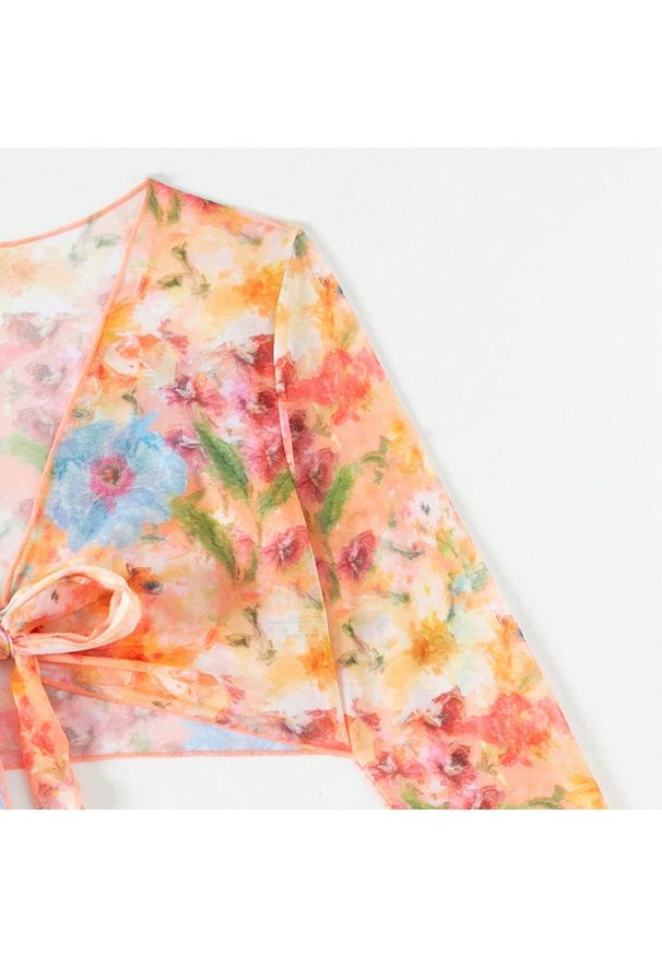 Intica - Zestaw plażowy damski z falbanami idealny na lato Belva. Kolor: wielokolorowy. Materiał: materiał