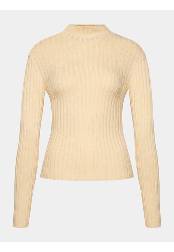 Brave Soul Sweter LK-608LLOYDOTML Beżowy Regular Fit. Kolor: beżowy. Materiał: wiskoza