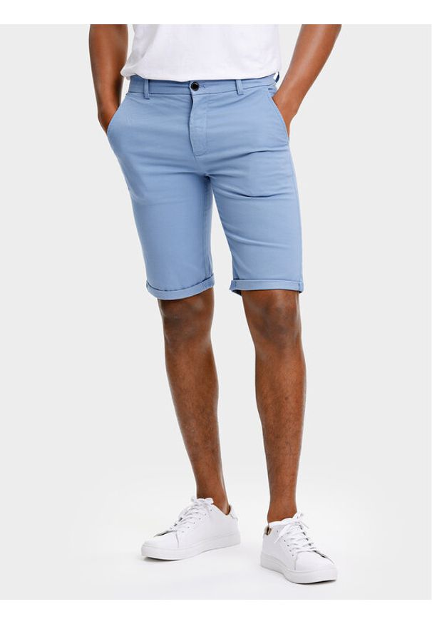 Lindbergh Szorty materiałowe 30-505044 Niebieski Slim Fit. Kolor: niebieski. Materiał: bawełna