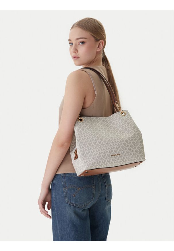 MICHAEL Michael Kors Torebka Kensington 30F3G8KT7B Écru. Kolor: kremowy. Materiał: skórzane