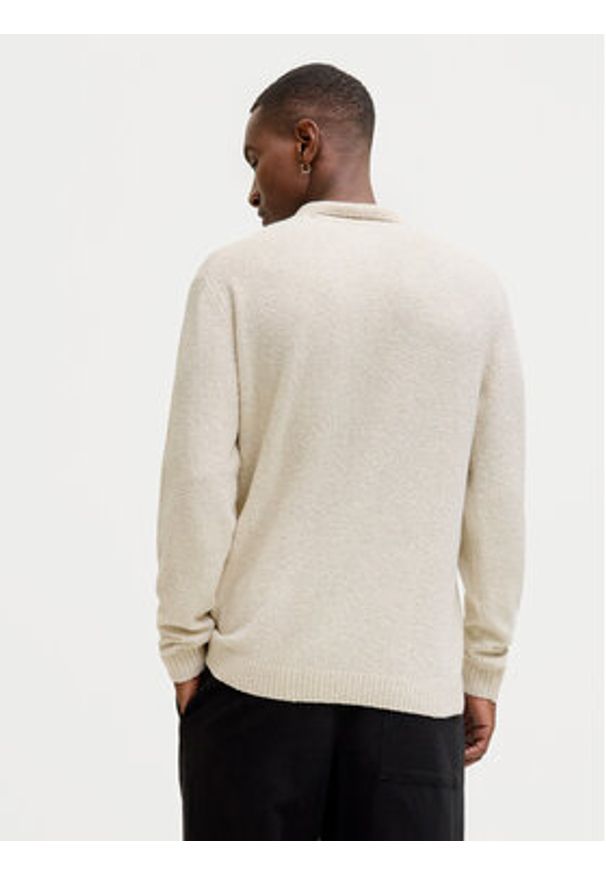 Jack & Jones Sweter Maverick 12286144 Beżowy Regular Fit. Kolor: beżowy. Materiał: bawełna
