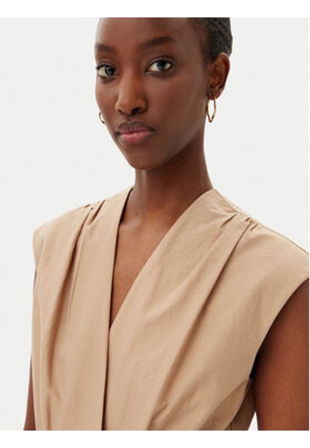 Marella Sukienka letnia Ossola 2513221172200 Brązowy Regular Fit. Kolor: brązowy. Materiał: bawełna. Sezon: lato