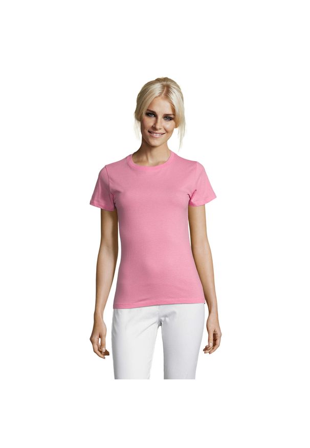 SOL'S - Damska Koszulka Regent. Kolor: czerwony, wielokolorowy, różowy. Sport: turystyka piesza