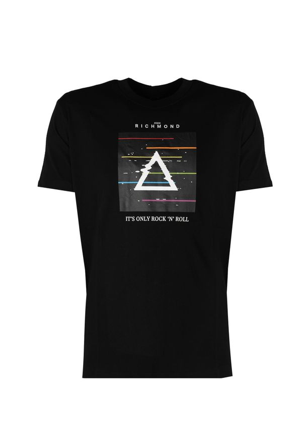 John Richmond T-Shirt | HMP25025TS | Mężczyzna | Czarny. Okazja: na co dzień. Kolor: czarny. Materiał: bawełna. Wzór: nadruk. Styl: casual