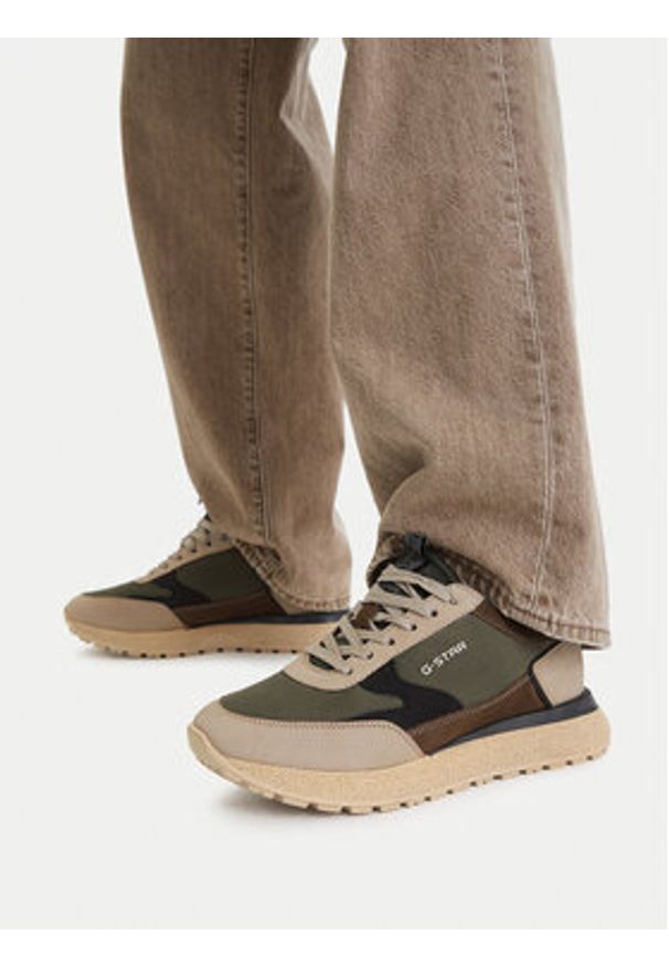 G-Star RAW - G-Star Raw Sneakersy EO-DAIIONA-01 MI08 Khaki. Kolor: brązowy. Materiał: nubuk, skóra