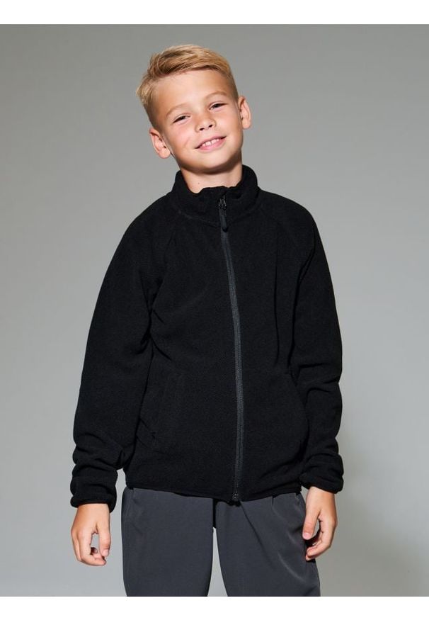 Sinsay - Bluza ze stójką Active - czarny. Typ kołnierza: kołnierzyk stójkowy. Kolor: czarny