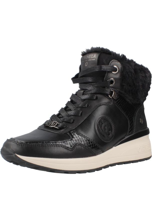 Carmela - Buty CARMELA 162654C Czarny. Kolor: czarny. Materiał: tkanina, skóra. Styl: sportowy