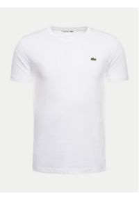 Lacoste T-Shirt TH7618 Biały Regular Fit. Kolor: biały. Materiał: bawełna, syntetyk #4