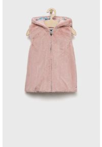 Guess bezrękawnik dwustronny dziecięcy kolor różowy. Okazja: na co dzień. Typ kołnierza: kaptur. Kolor: różowy. Długość rękawa: bez rękawów. Styl: casual #4