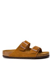 Birkenstock Klapki Arizona Bs 1009526 Brązowy. Kolor: brązowy. Materiał: zamsz, skóra