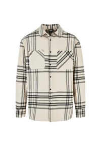 Oversized check shirt Urban Classics Summit. Kolor: beżowy. Długość: długie. Styl: elegancki #1