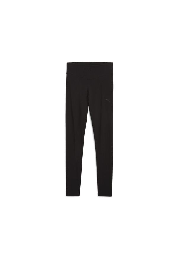 Puma - Damskie legginsy HER z wysokim stanem PUMA Black. Stan: podwyższony. Kolor: czarny. Wzór: haft. Sport: bieganie