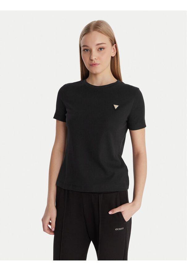 Guess T-Shirt V6RI17 KD741 Czarny Regular Fit. Kolor: czarny. Materiał: bawełna