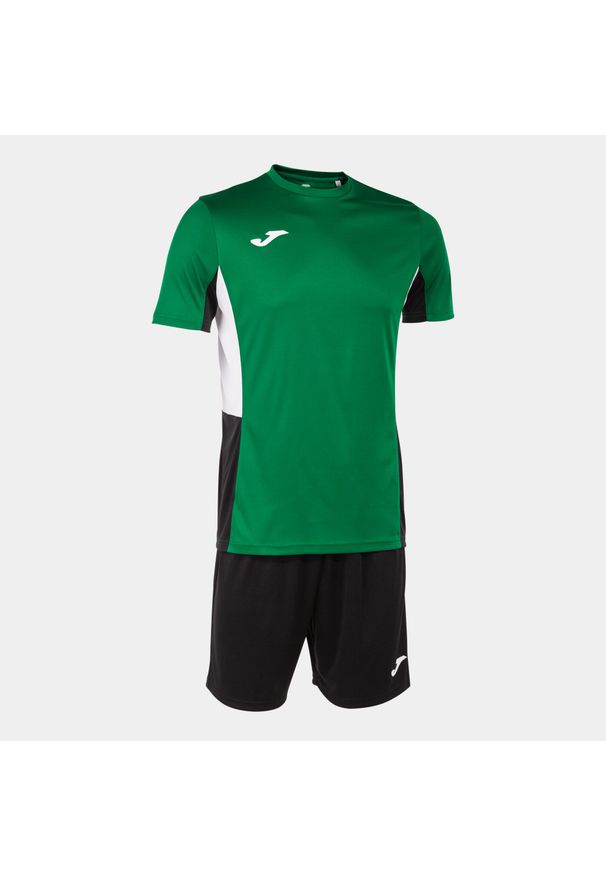 Zestaw Sportowy Joma Danubio II dla Mężczyzn - Zielony/Czarny/Biały - Rozmiar L. Kolor: czarny, biały, zielony, wielokolorowy. Materiał: dresówka. Sport: piłka nożna