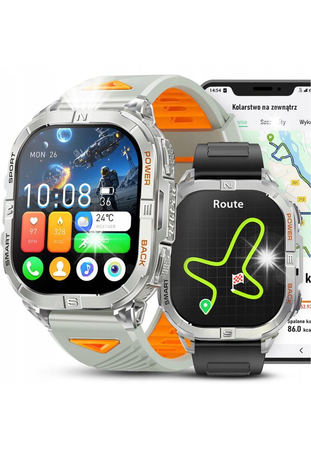 Smartwatch JG Smart SMARTWATCH MĘSKI z GPS KOMPAS WODOODPORNY ROZMOWY MENU PL AMOLED 580mAh. Rodzaj zegarka: smartwatch