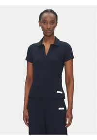 EA7 Emporio Armani Polo 7W000490 AF12654 UB102 Granatowy Regular Fit. Typ kołnierza: polo. Kolor: niebieski. Materiał: wiskoza