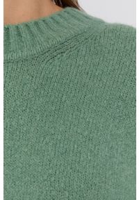 Samsoe & Samsoe - Samsoe Samsoe Sweter wełniany damski kolor zielony. Kolor: zielony. Materiał: wełna. Długość rękawa: długi rękaw. Długość: długie #4