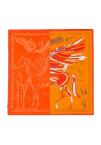 Wittchen - Damska apaszka jedwabna we wzory. Okazja: na spotkanie biznesowe. Kolor: wielokolorowy, pomarańczowy, czerwony. Materiał: jedwab. Wzór: gładki. Sezon: lato. Styl: elegancki, biznesowy #1