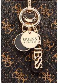Guess - GUESS Brązowa damska shopperka logowana Noelle Tote. Kolor: brązowy. Materiał: skórzane #9