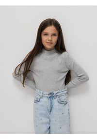 Reserved - Gładki sweter z wiskozy - jasnoszary. Kolor: szary. Materiał: wiskoza. Wzór: gładki