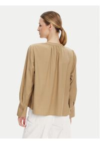 TOMMY HILFIGER - Tommy Hilfiger Bluzka WW0WW44049 Beżowy Regular Fit. Kolor: beżowy. Materiał: wiskoza #3