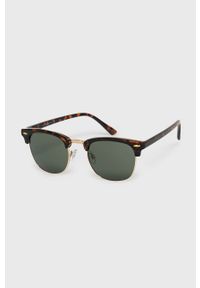 Jack & Jones Okulary przeciwsłoneczne męskie kolor brązowy. Kształt: owalne. Kolor: brązowy