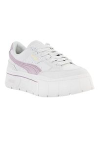 Puma - Kobiety/Panie Mayze Stack Skórzane Buty Sportowe. Kolor: biały. Materiał: skóra. Styl: sportowy
