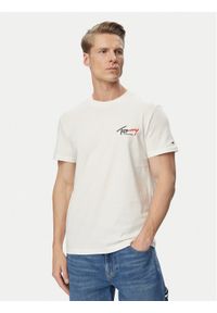 Tommy Jeans T-Shirt DM0DM22538 Biały Slim Fit. Kolor: biały. Materiał: bawełna #1