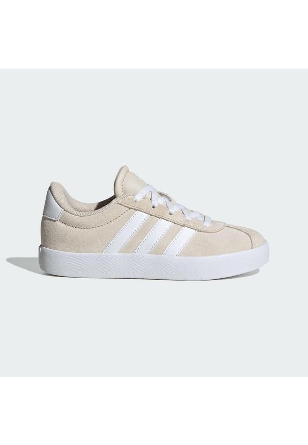 Adidas - Buty VL Court 3.0 Kids. Kolor: biały, wielokolorowy, szary. Materiał: zamsz, materiał