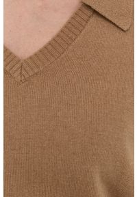 GESTUZ - Gestuz - Sweter wełniany Thilda. Okazja: na co dzień. Kolor: beżowy. Materiał: wełna. Długość rękawa: długi rękaw. Długość: długie. Styl: casual #5