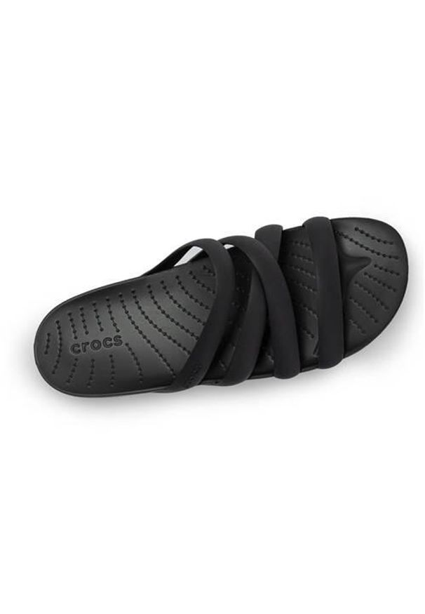 Klapki damskie Crocs Splash Strappy Sandal. Zapięcie: bez zapięcia. Kolor: czarny. Materiał: syntetyk, materiał. Sezon: lato. Sport: turystyka piesza