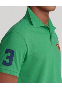 Ralph Lauren - RALPH LAUREN - Zielona koszulka polo Custom Slim Fit. Typ kołnierza: polo. Kolor: zielony. Materiał: bawełna, prążkowany. Długość: długie. Wzór: haft #4
