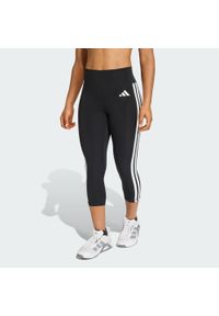 Adidas - Legginsy 3/4 Optime Essentials Workout 3-Stripes. Stan: podwyższony. Kolor: czarny, wielokolorowy, biały. Technologia: ClimaCool (Adidas). Sport: fitness #1