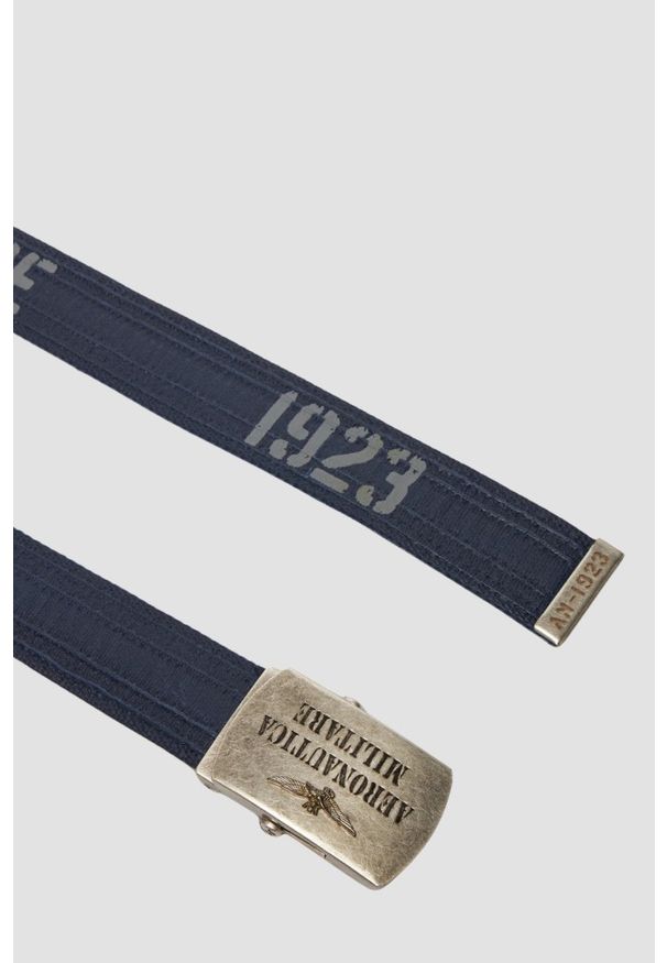 Aeronautica Militare - AERONAUTICA MILITARE Granatowy bawełniany męski pasek, Rozmiar XS. Kolor: niebieski. Materiał: bawełna. Styl: casual, sportowy