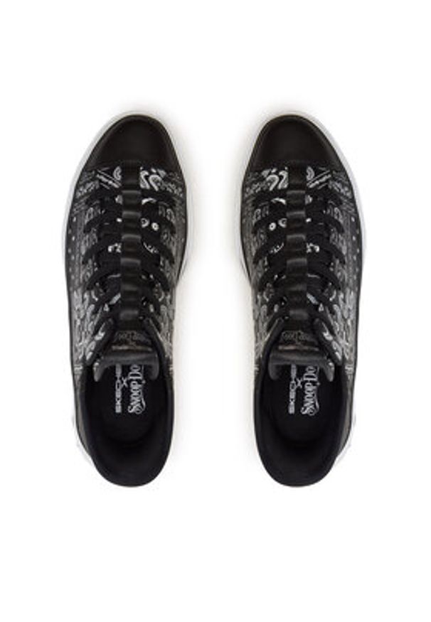 skechers - Skechers Sneakersy Snoop One-Double G 251017/BKW Czarny. Kolor: czarny. Materiał: skóra