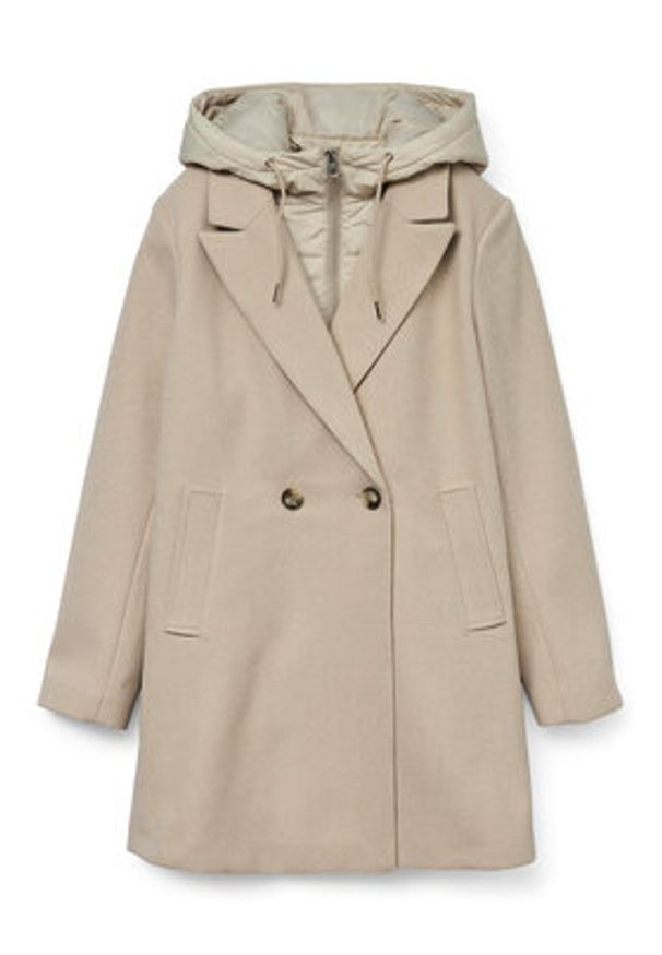 Vero Moda Płaszcz przejściowy Grace 10332379 Beżowy Regular Fit. Kolor: beżowy. Materiał: syntetyk