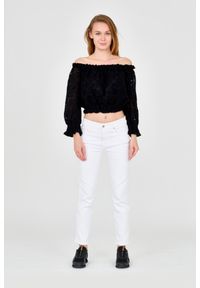 Guess - GUESS Damski czarny crop top, Rozmiar S. Kolor: czarny. Materiał: bawełna #4