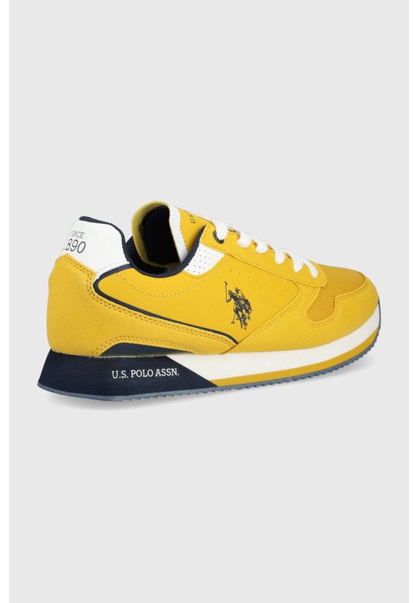U.S. Polo Assn. sneakersy kolor żółty. Nosek buta: okrągły. Zapięcie: sznurówki. Kolor: żółty. Materiał: guma