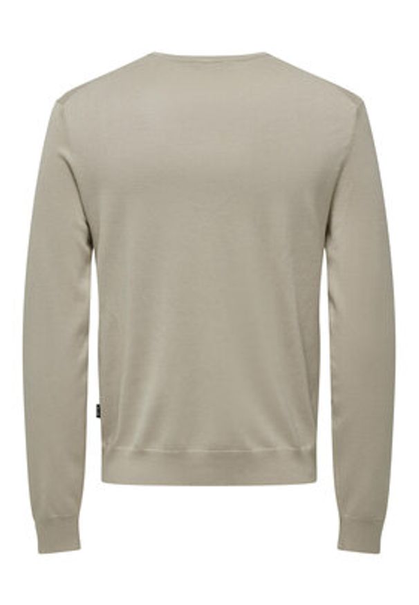 Only & Sons Sweter 22020088 Beżowy Regular Fit. Kolor: beżowy. Materiał: wiskoza